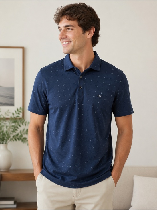 Travis Mathew Other - Travis Mathew Navy Polo with Subtle Print